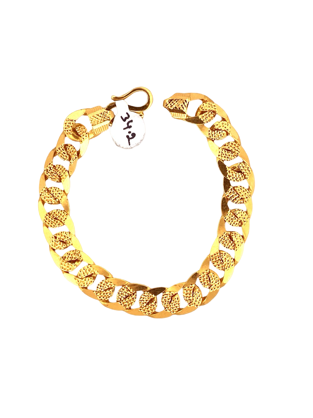 22K Gold Cuban Link Designer Men's Bracelet