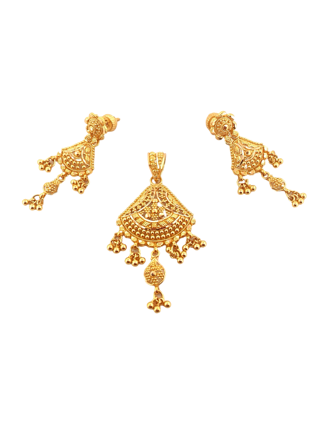 22K Gold Designer Pendant Set