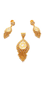22K Gold Two-tone Designer Pendant Set