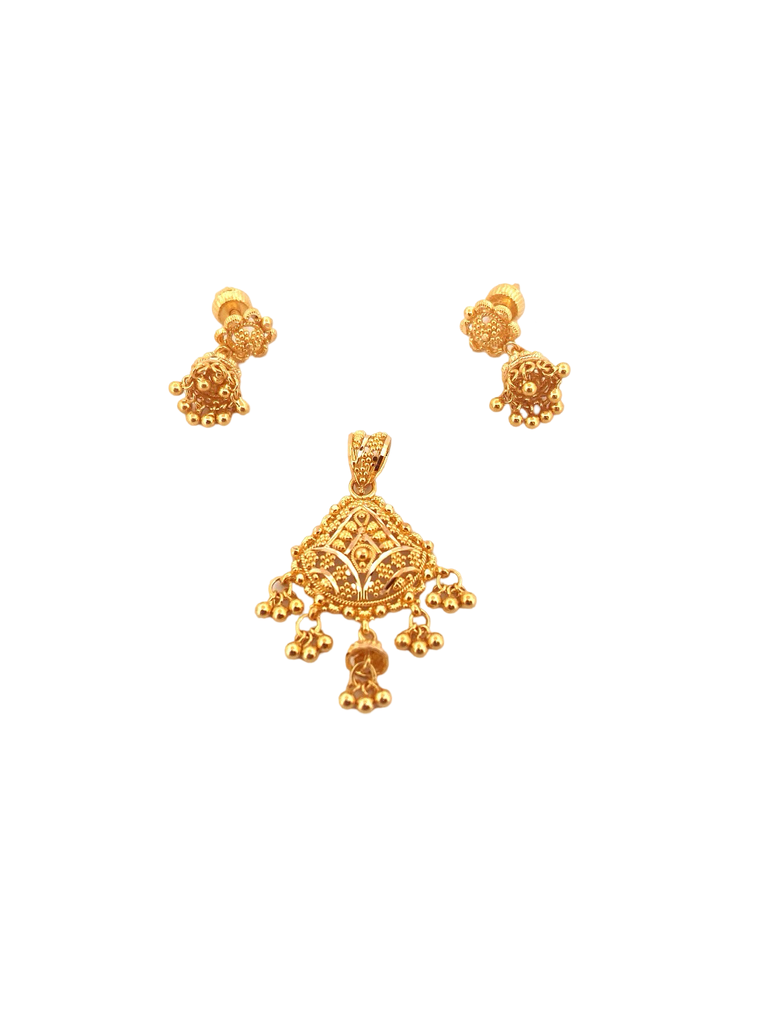22K Gold Designer Pendant Set