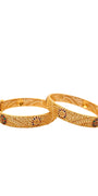 22K Gold Meena Designer 2 Pieces Set Of Ladies Screw Bangles