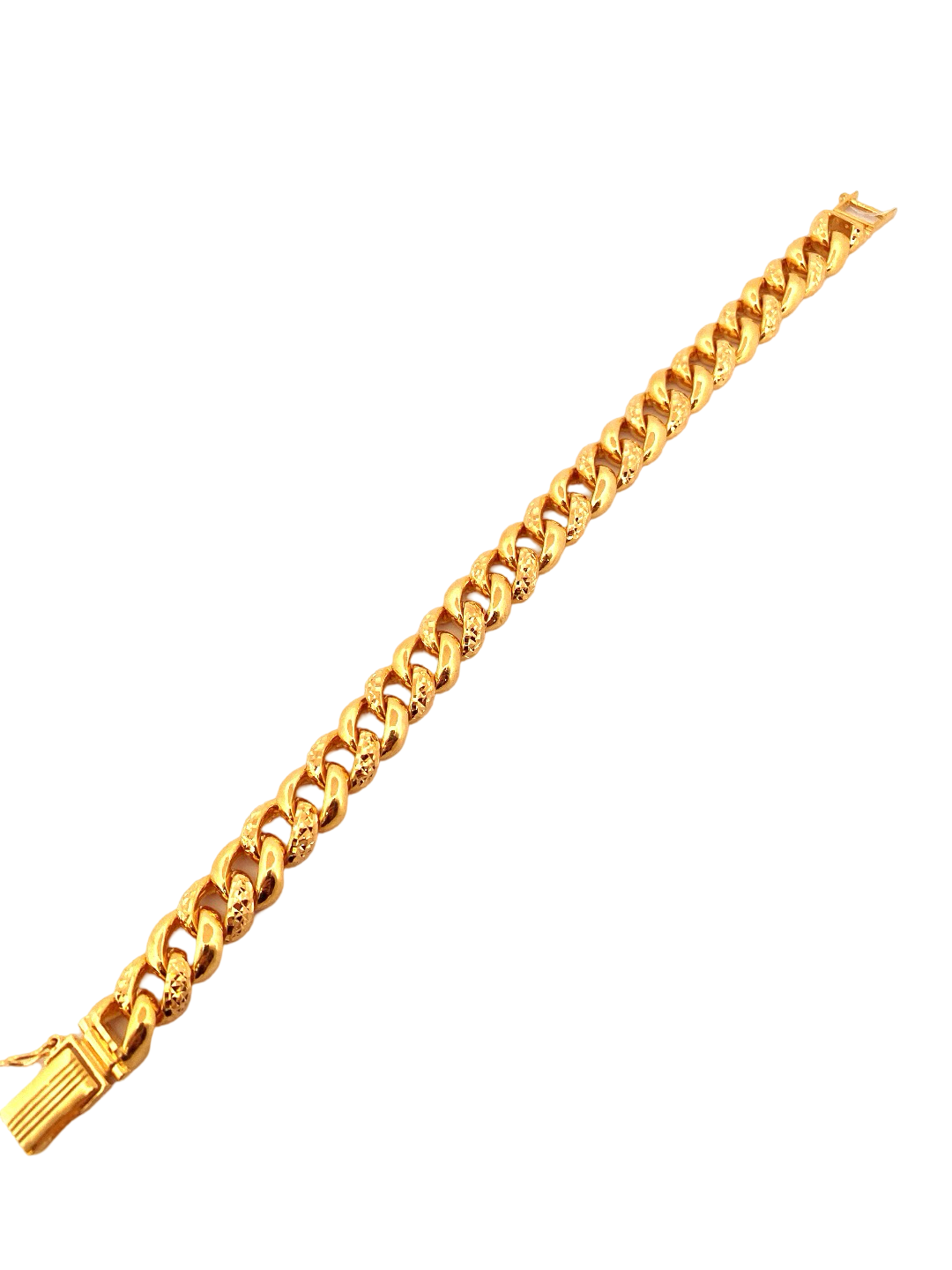 22K Gold Curb Link Designer Men's Bracelet
