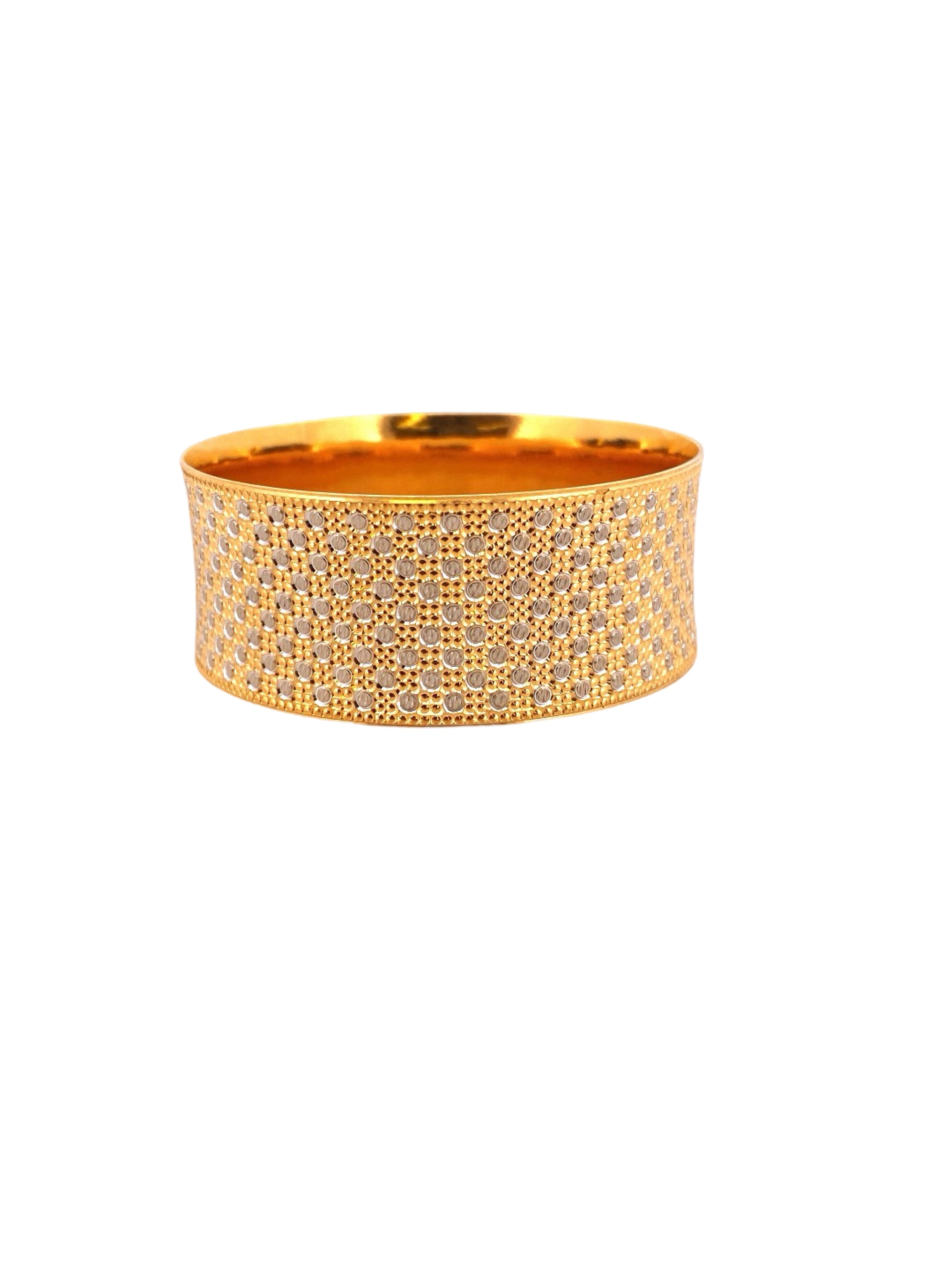 22K Gold Two-tone Designer Ladies Single Bangle