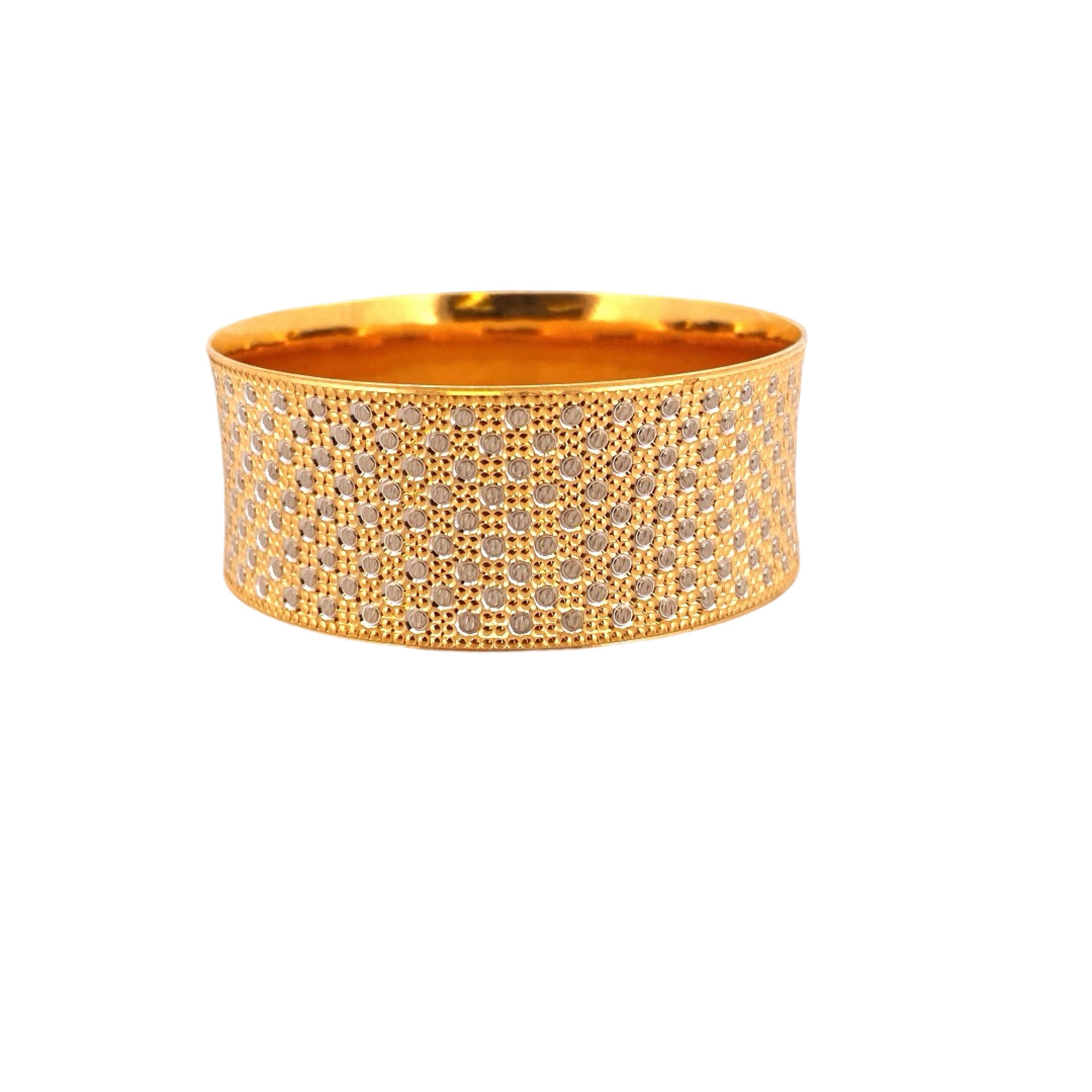22K Gold Two-tone Designer Ladies Single Bangle