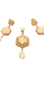 22K Gold Two-tone Designer Pendant Set