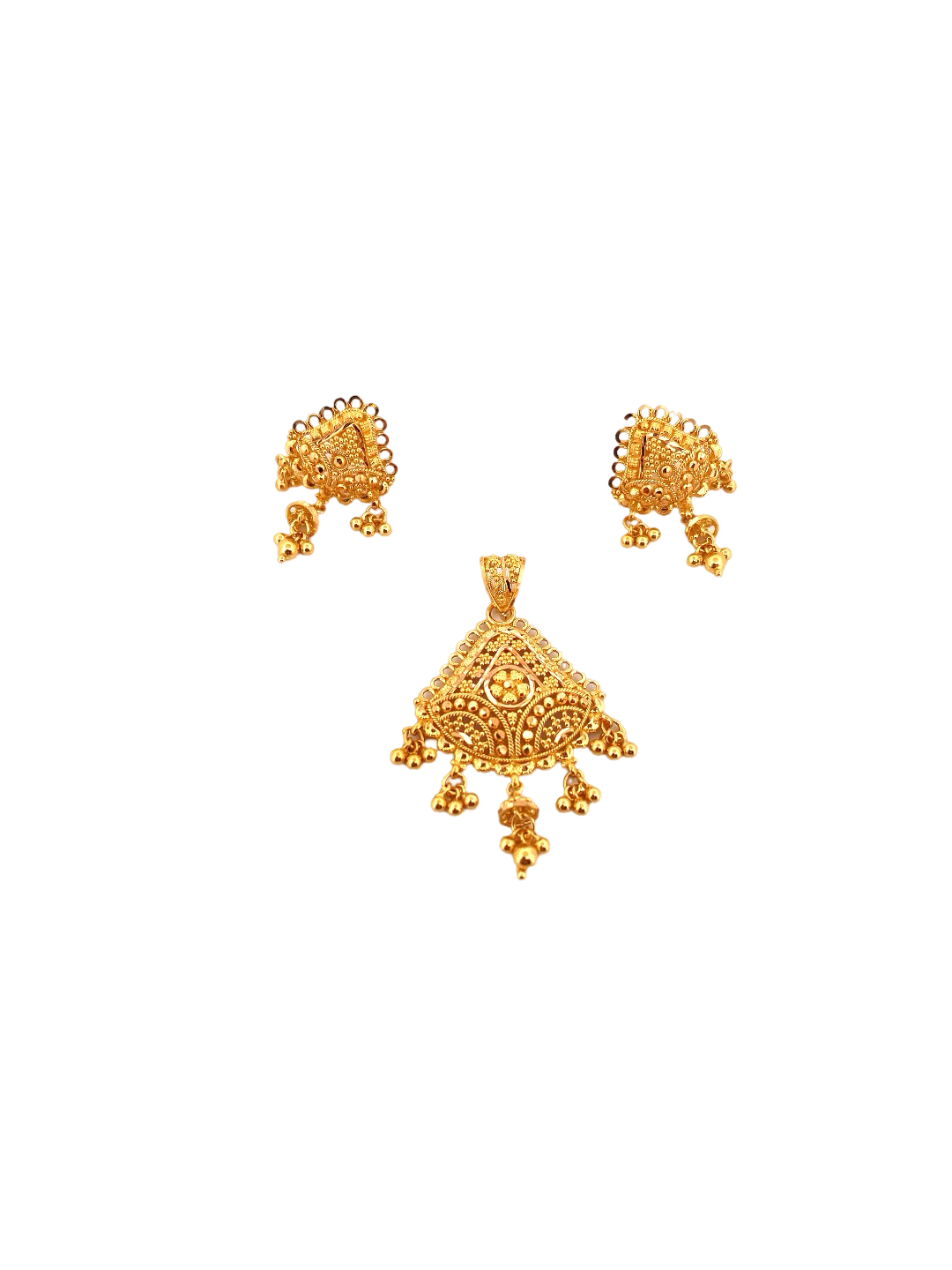 22K Gold Designer Pendant Set