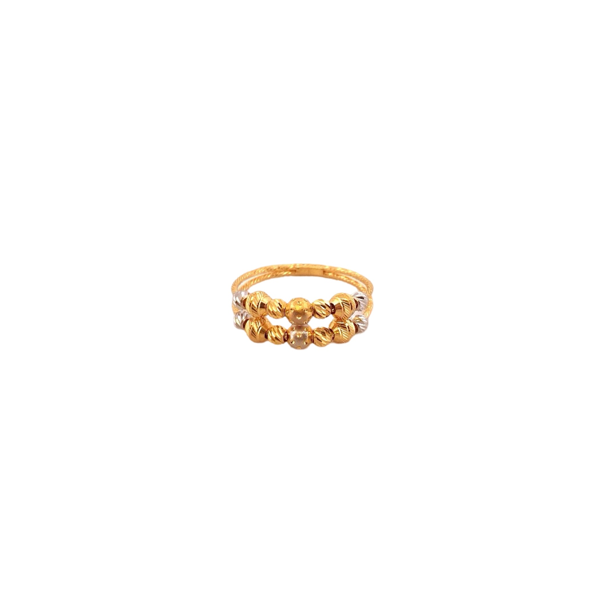 22K Gold Two-tone Designer Ladies Ring
