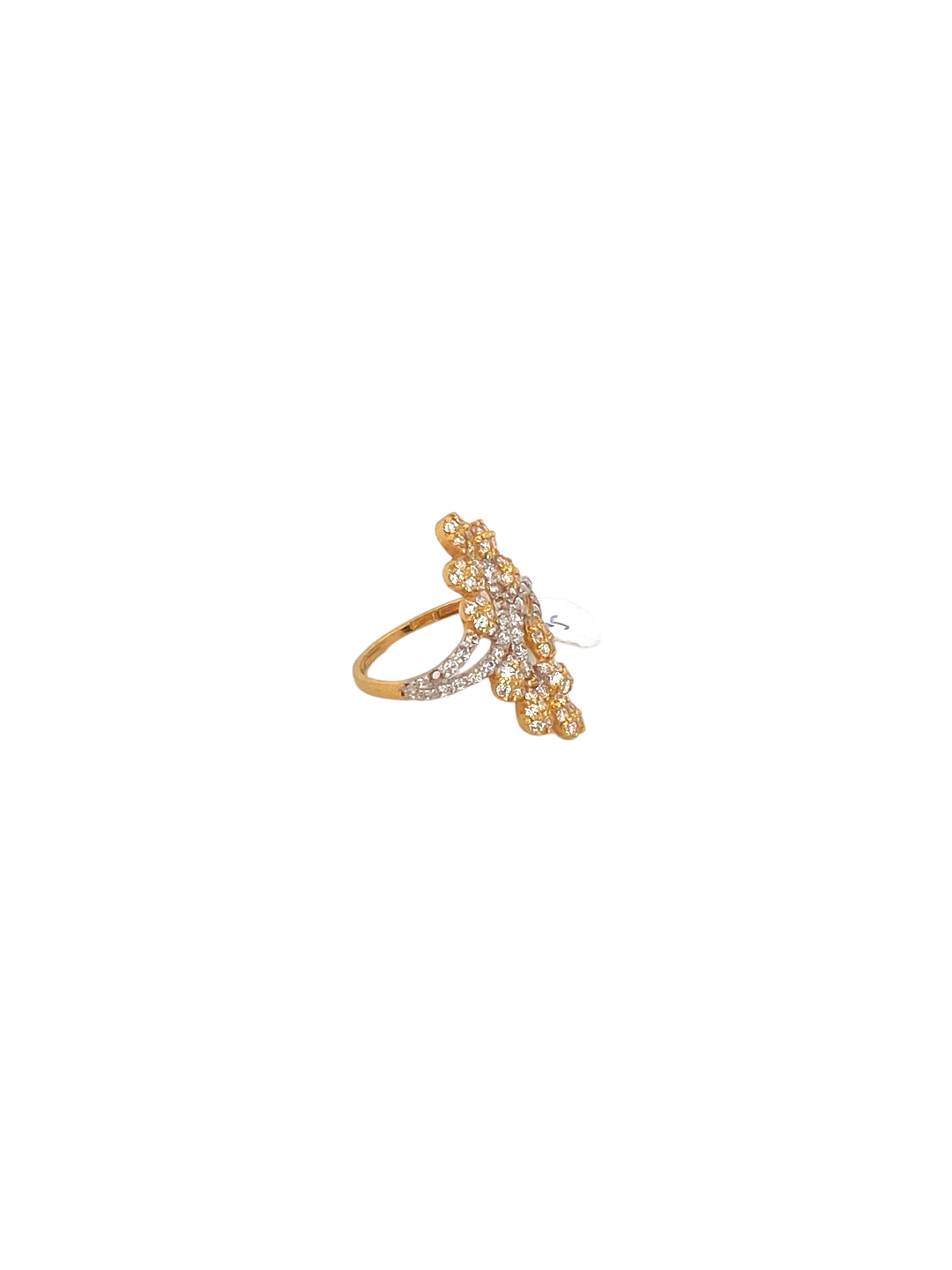 22K Gold CZ Designer Ladies Ring