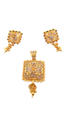 22K Gold Two-tone Designer Pendant Set