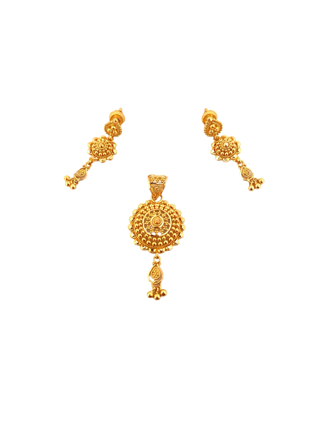 22K Gold Designer Pendant Set