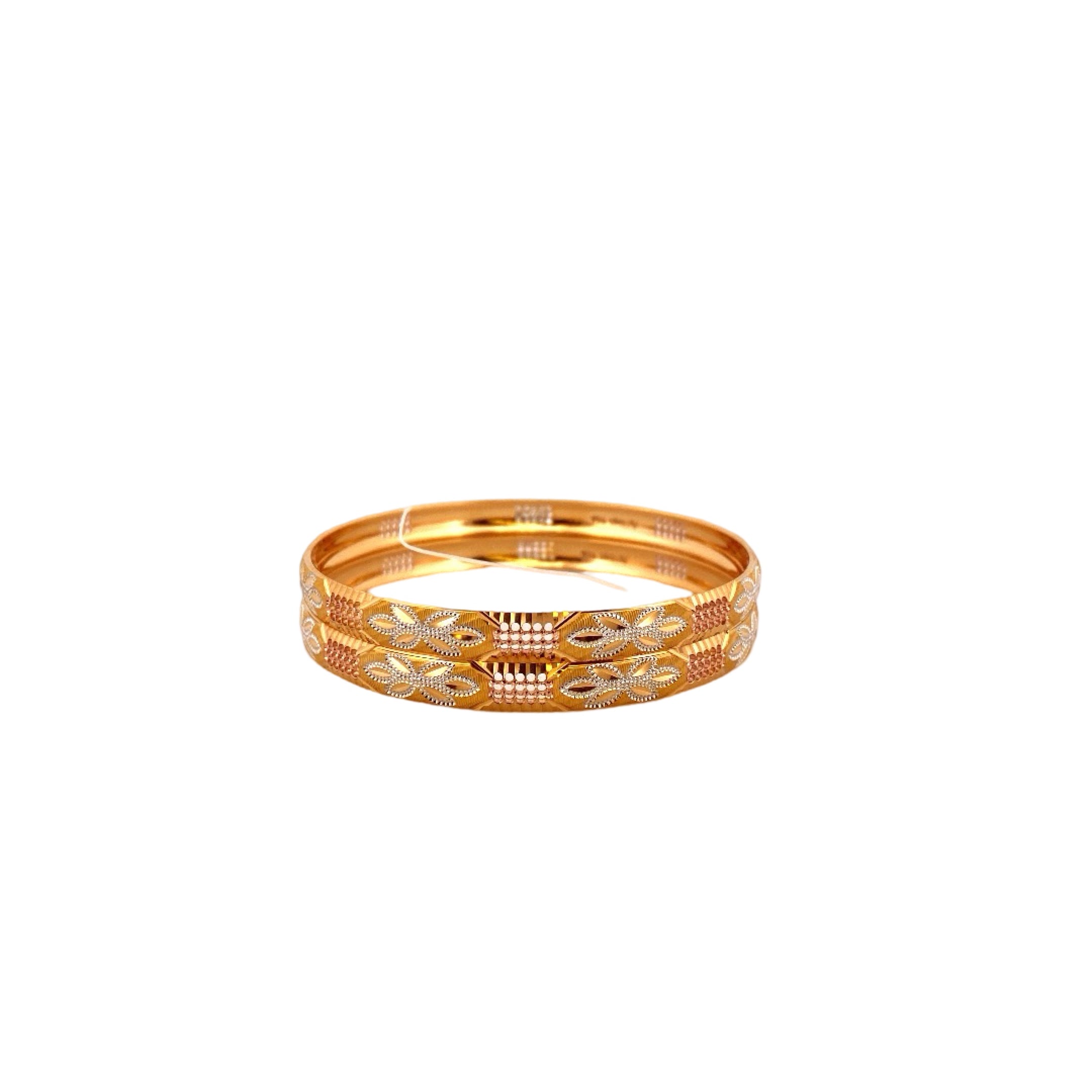 22K Gold Two-tone Designer 2 Pieces Set Of Bangles