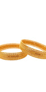 22K Gold Designer 2 Pieces Set Of Ladies Screw Bangles