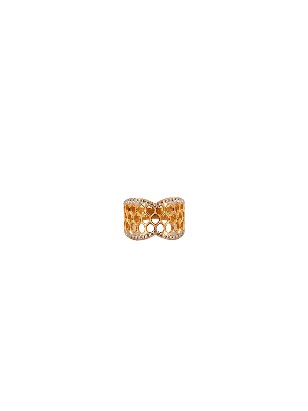 22K Gold Two-tone Designer Ladies Ring
