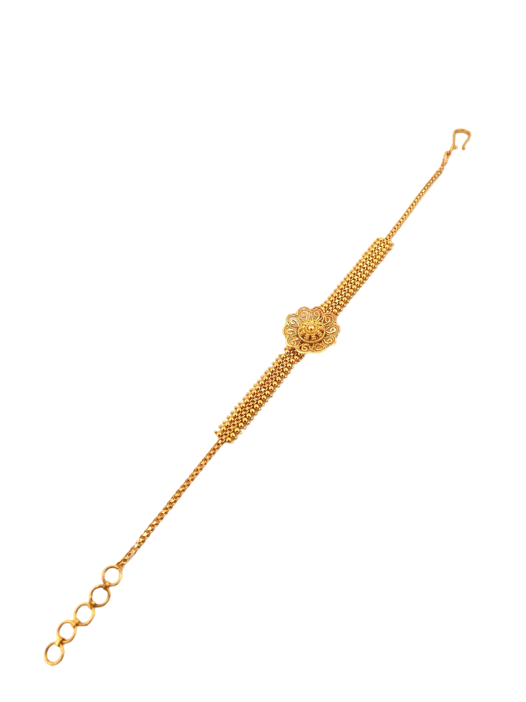 22K Gold Flower Designer Ladies Bracelet