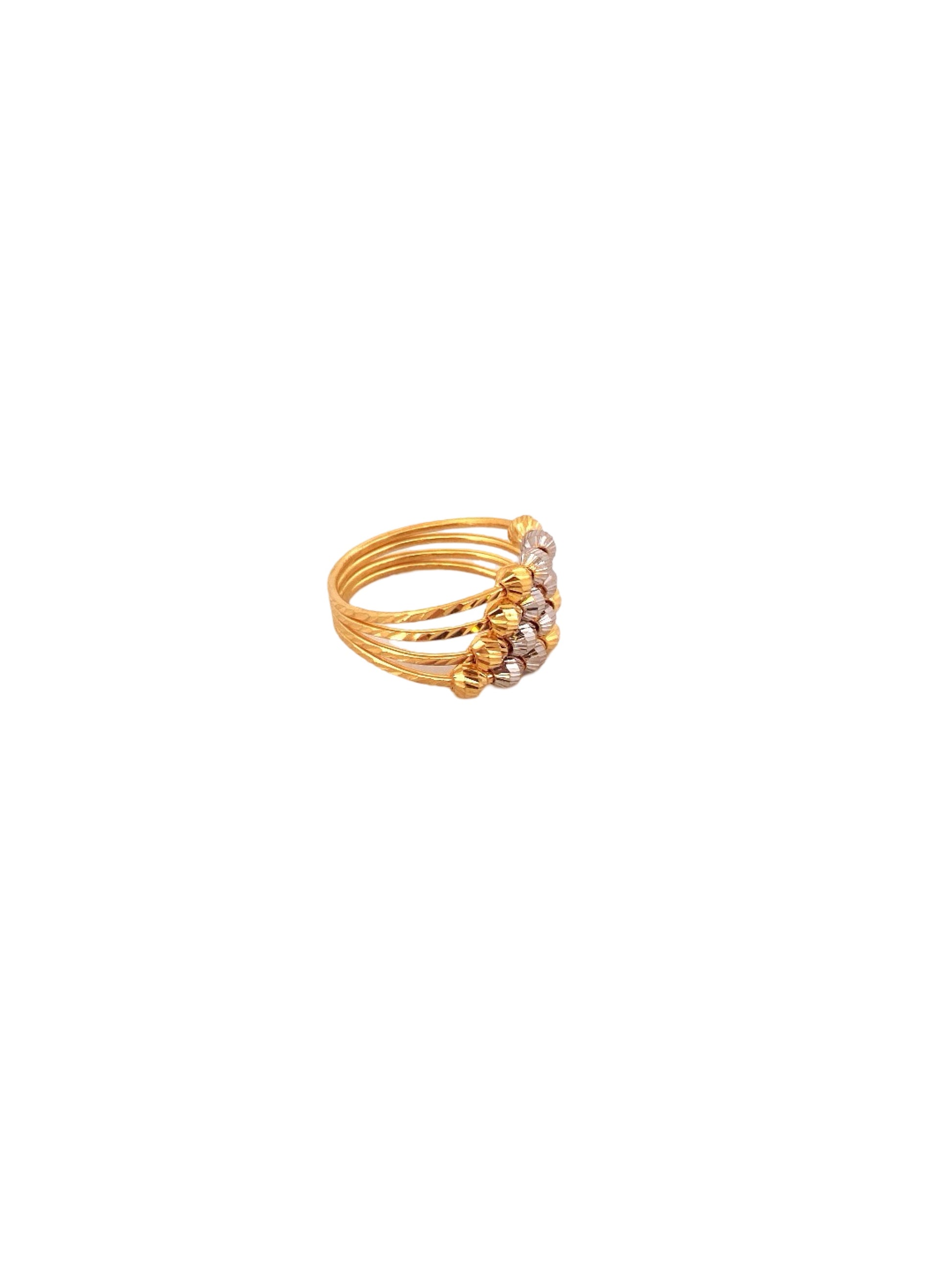 22K Gold Two-tone Designer Ladies Ring