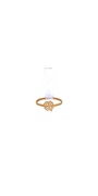 21K Gold CZ Flower Designer Ladies Ring