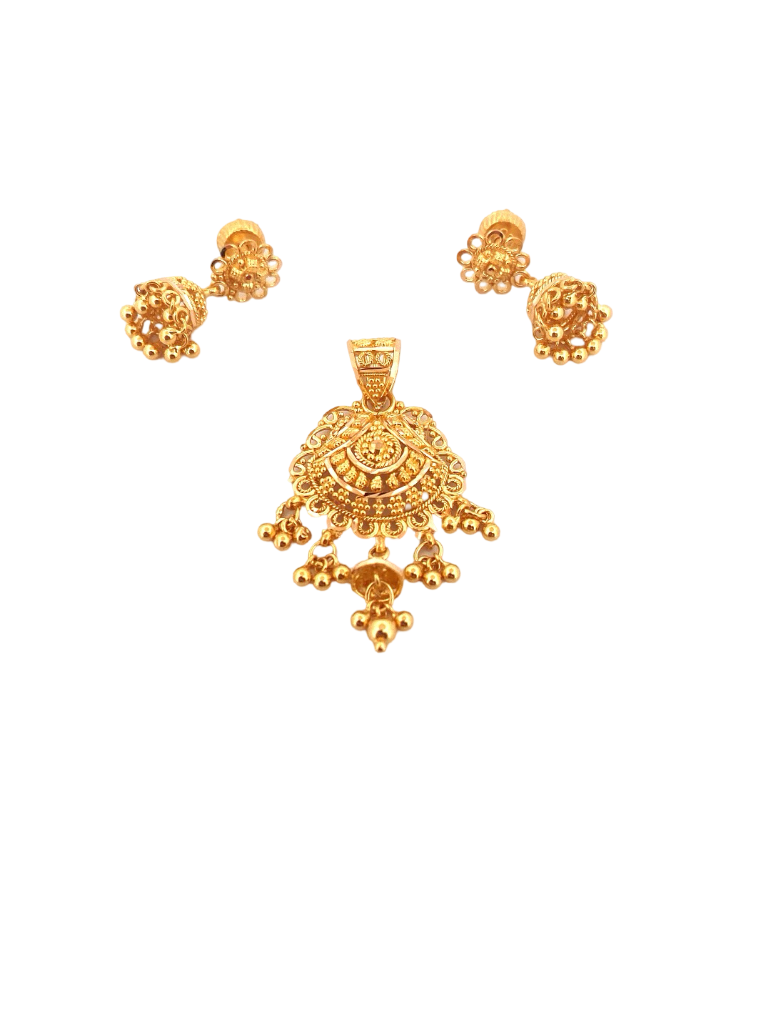 22K Gold Designer Pendant Set