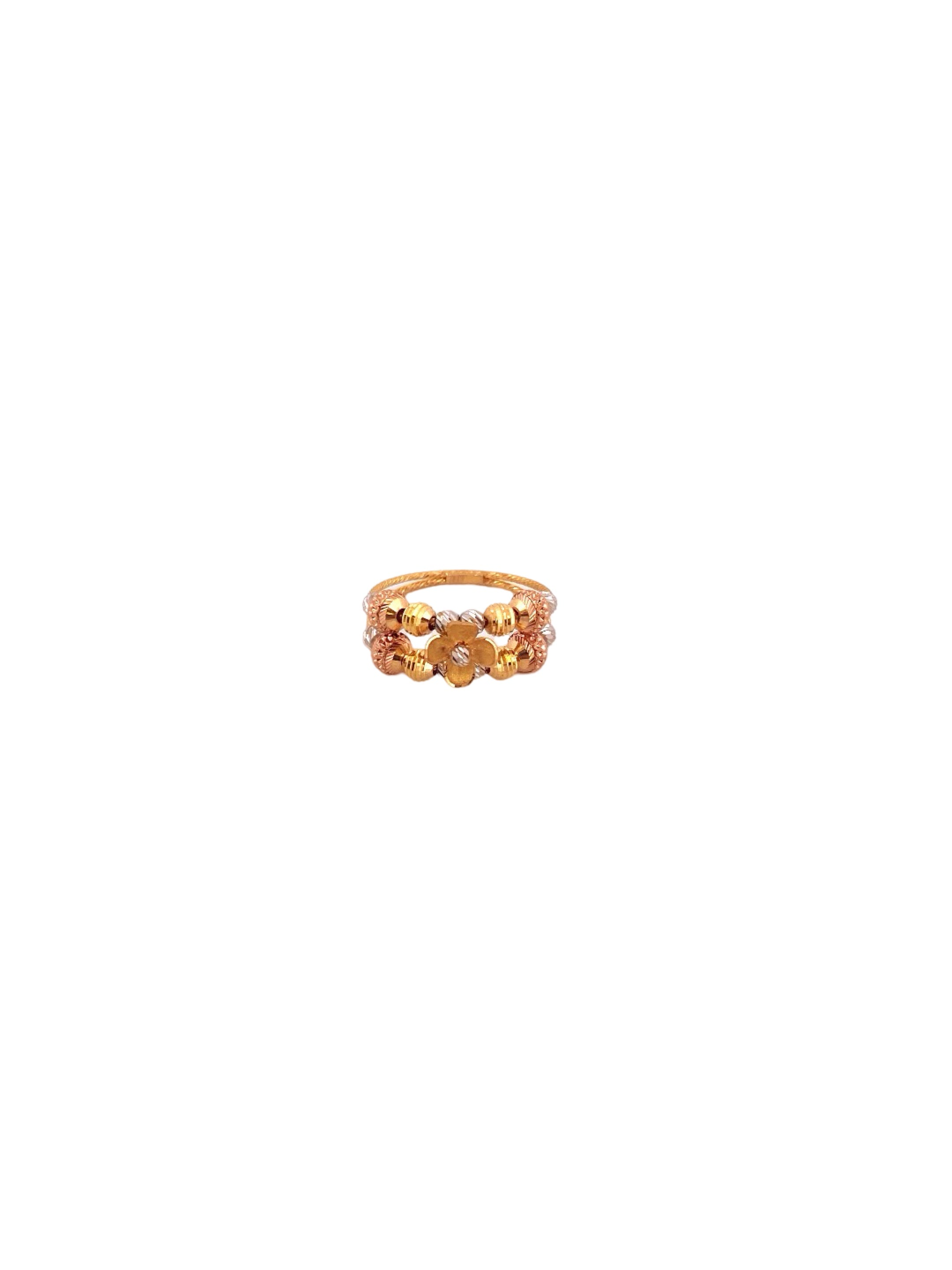 22K Gold Tri-tone Designer Ladies Ring