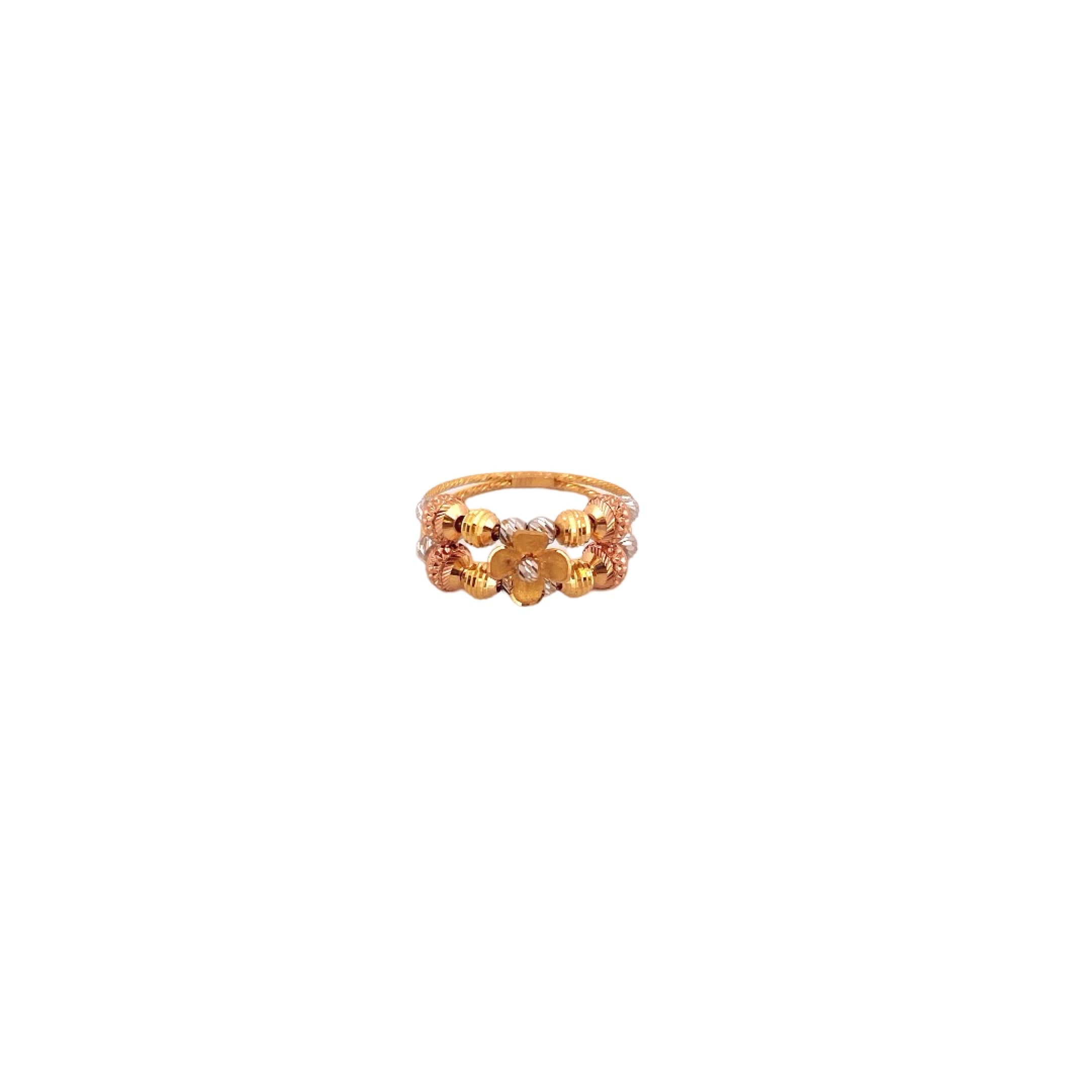 22K Gold Tri-tone Designer Ladies Ring