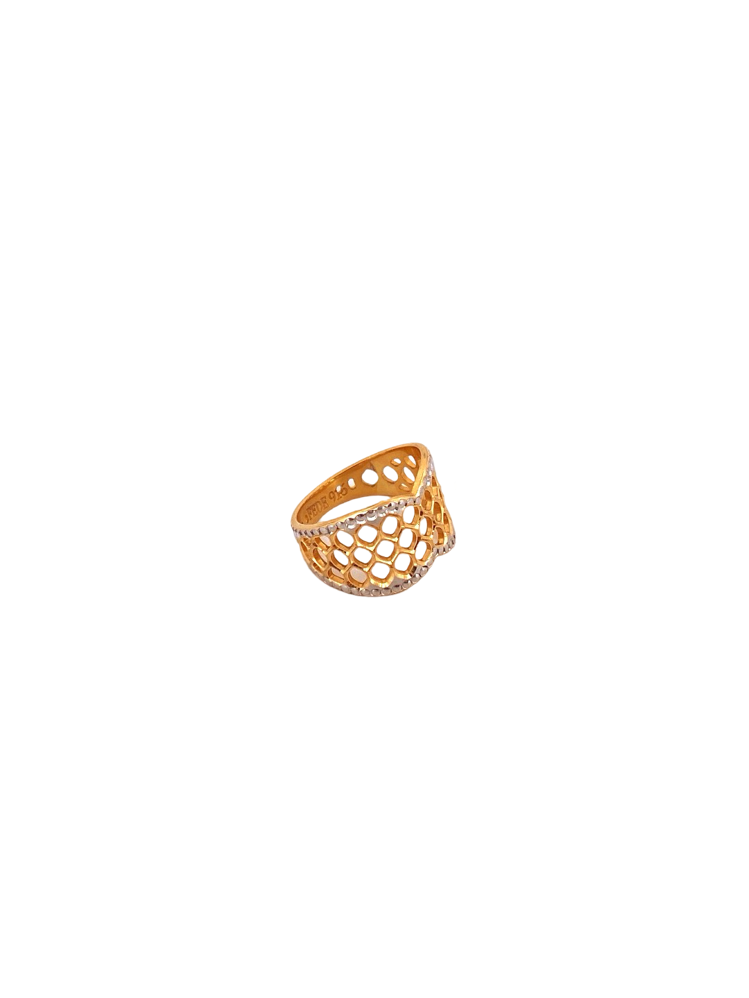 22K Gold Two-tone Designer Ladies Ring