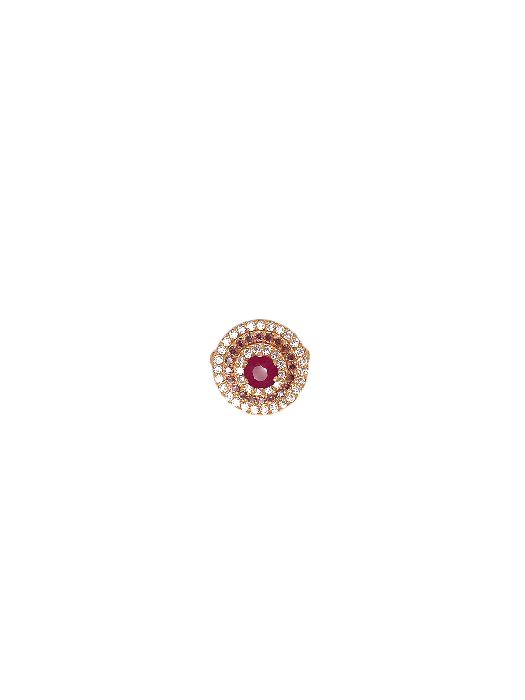 22K Gold Pink CZ Designer Ladies Ring