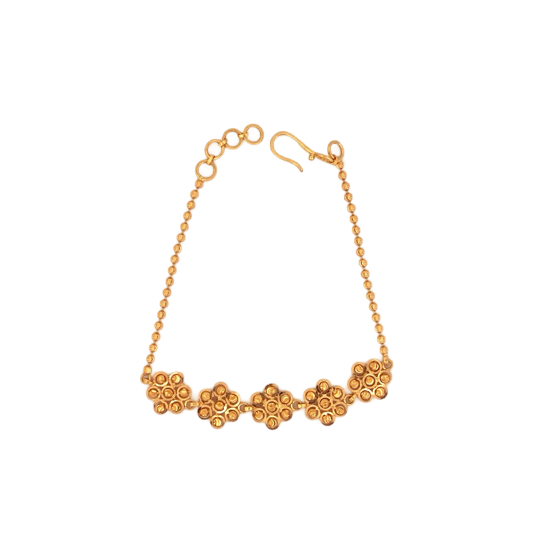 22K Gold Flower Designer Ladies Bracelet