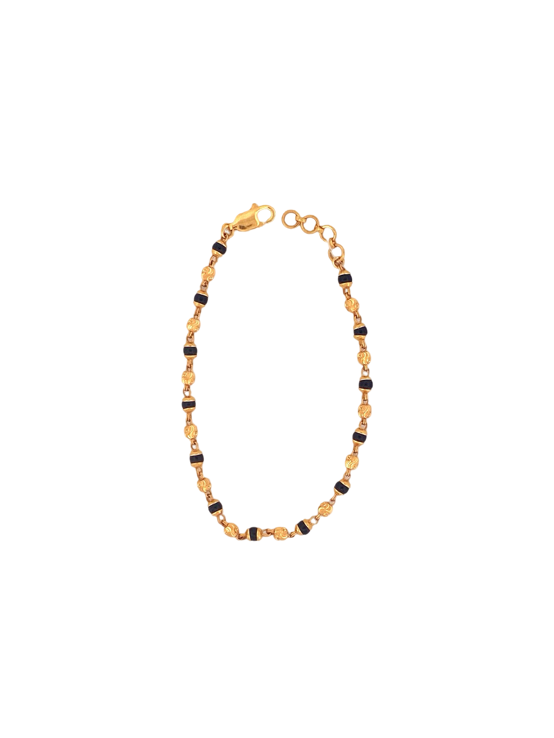 22K Gold Black Bead Designer Ladies Bracelet