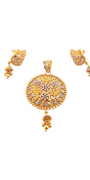 22K Gold Two-tone Designer Pendant Set