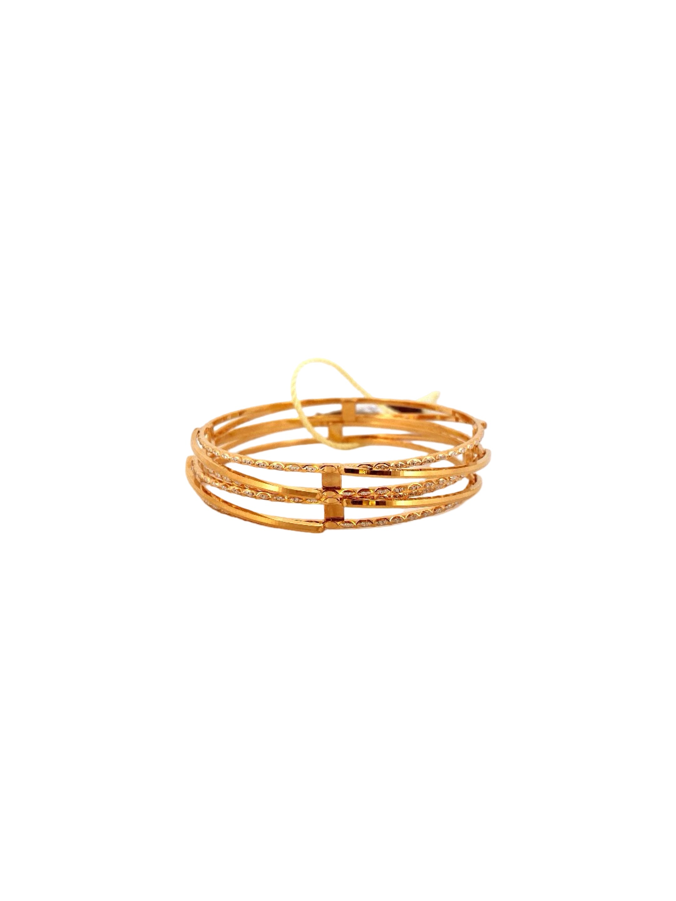 22K Gold Two-tone Designer 2 Pieces Set Of Bangles