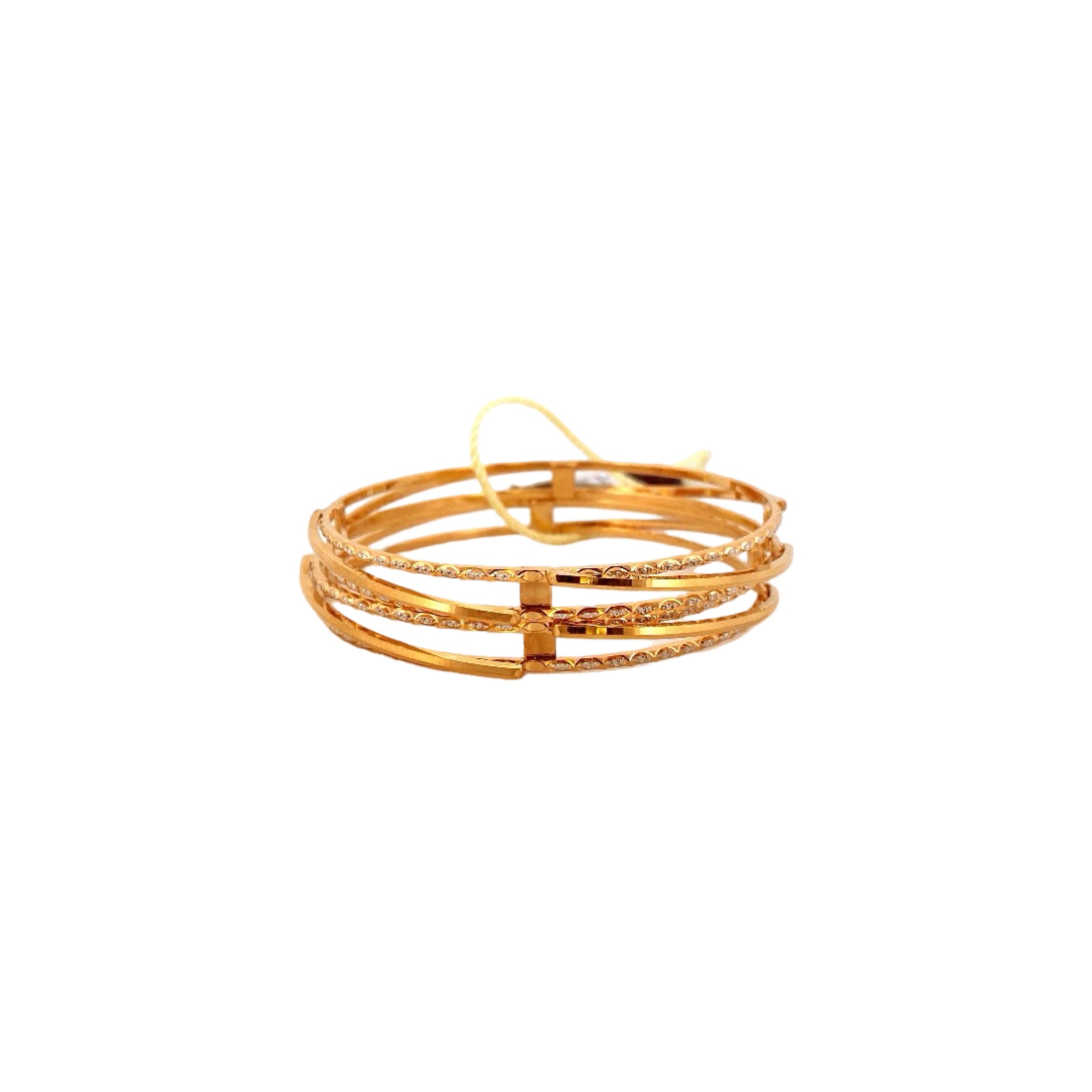 22K Gold Two-tone Designer 2 Pieces Set Of Bangles