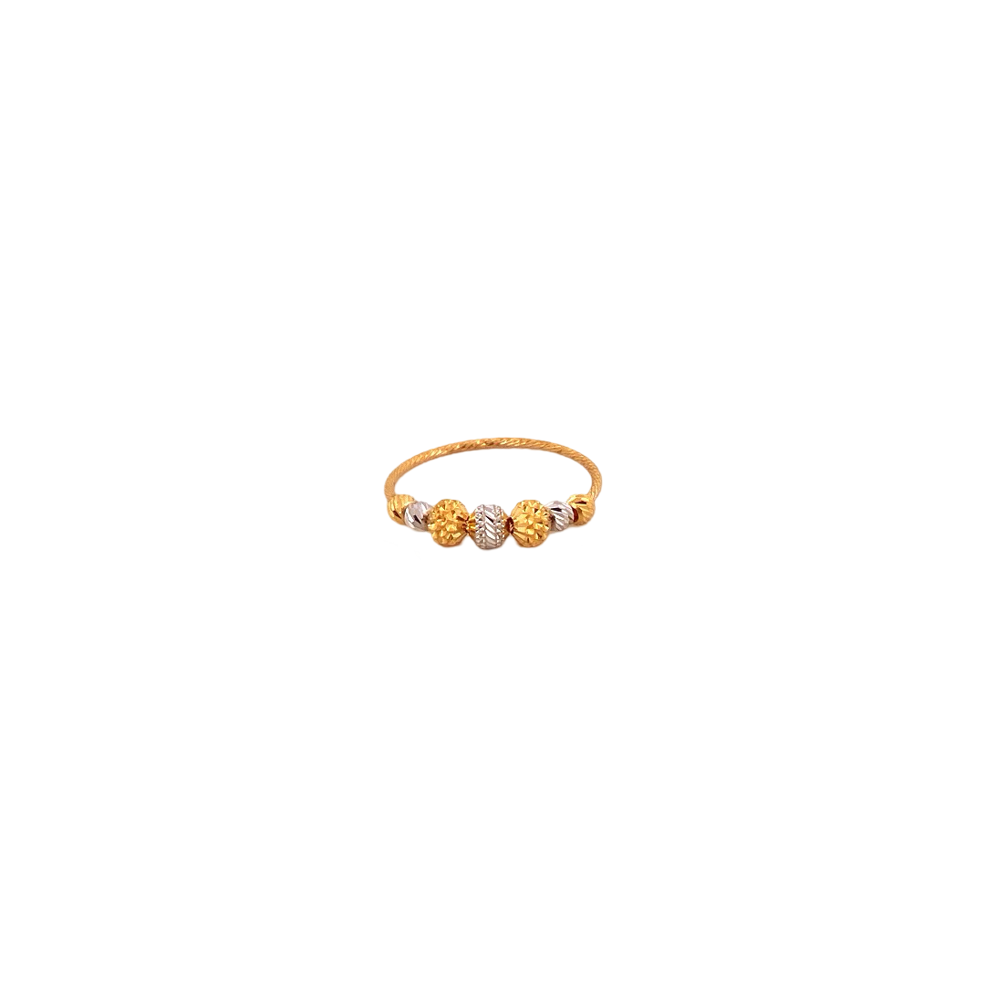 22K Gold Two-tone Designer Ladies Ring