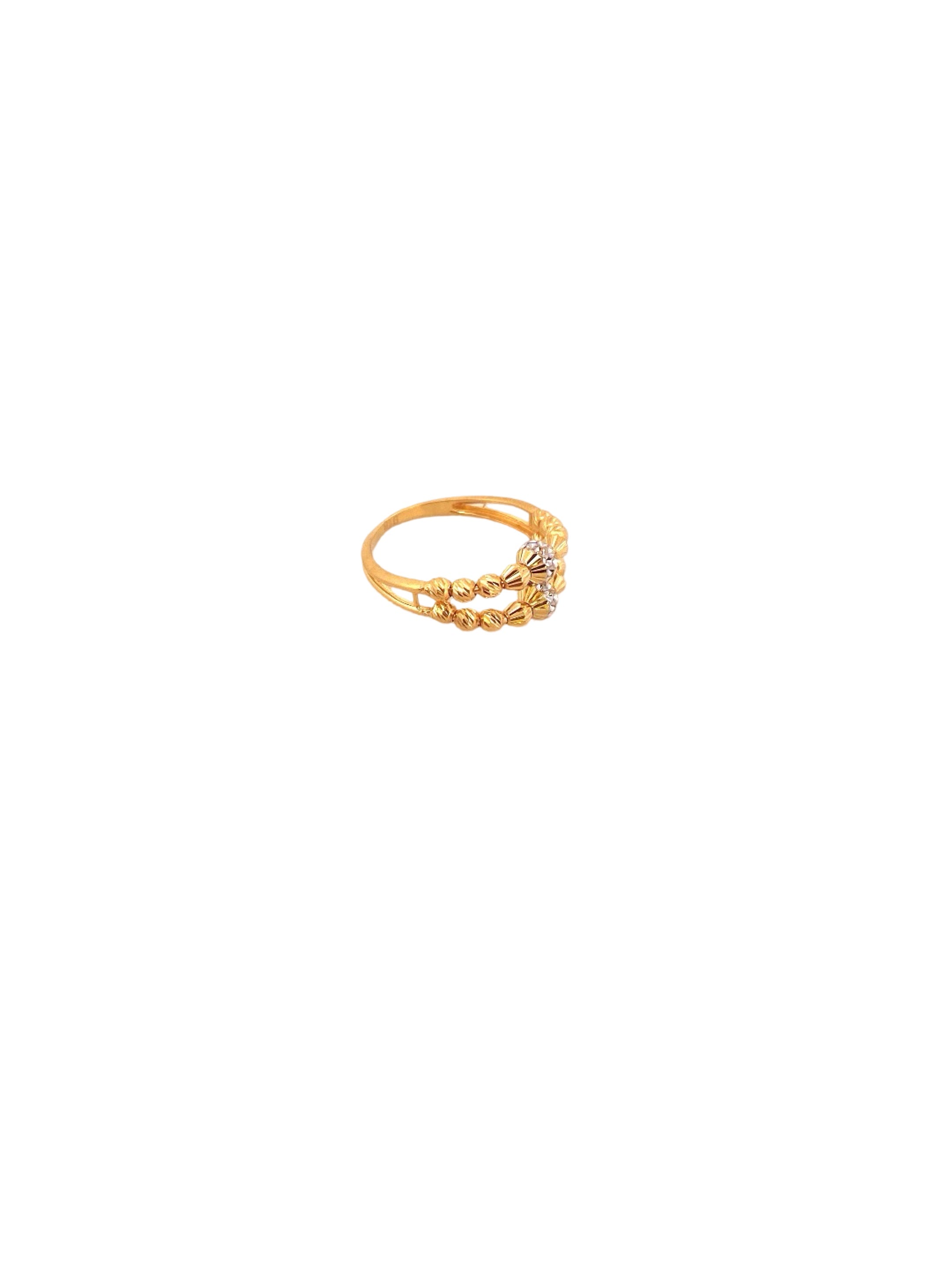22K Gold Two-tone Designer Ladies Ring