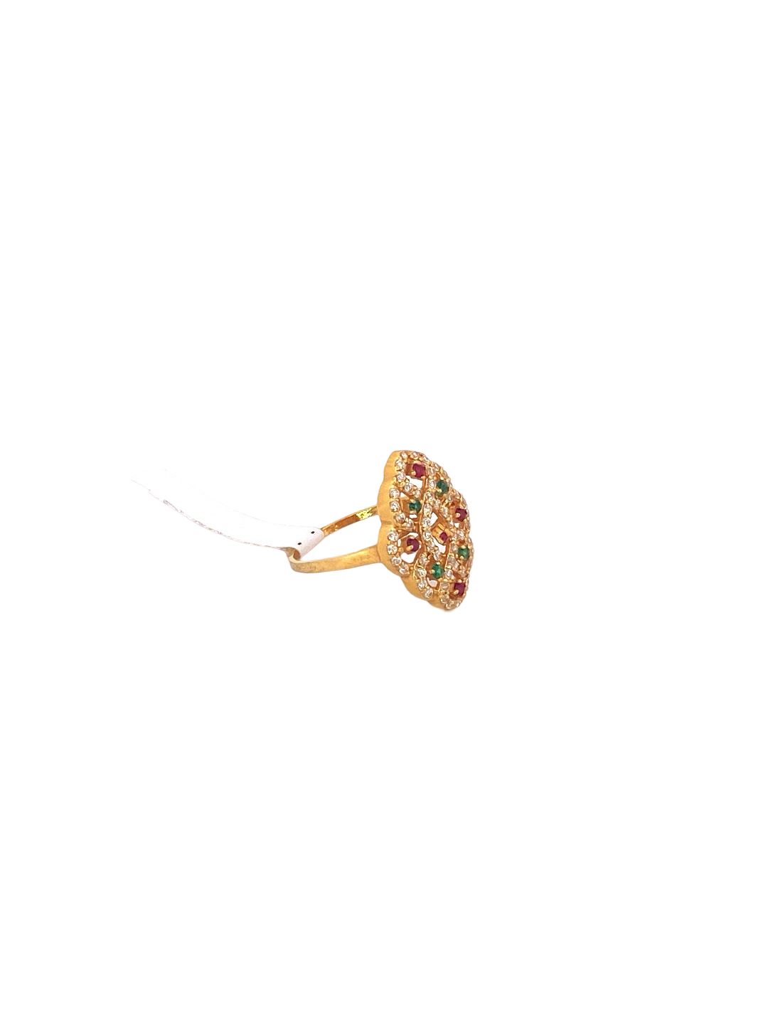 22K Gold Multi-colour CZ Designer Ladies Ring