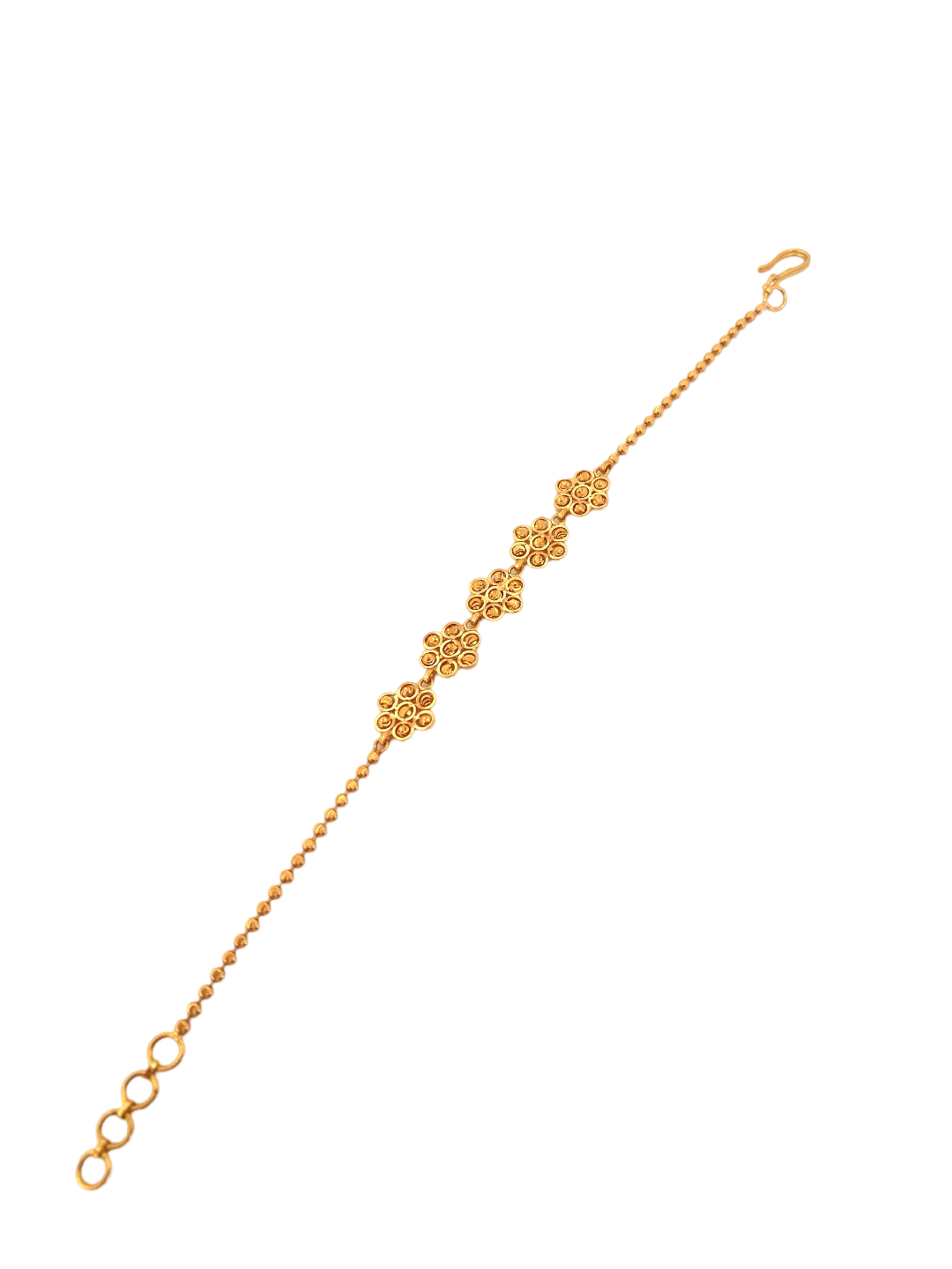 22K Gold Flower Designer Ladies Bracelet