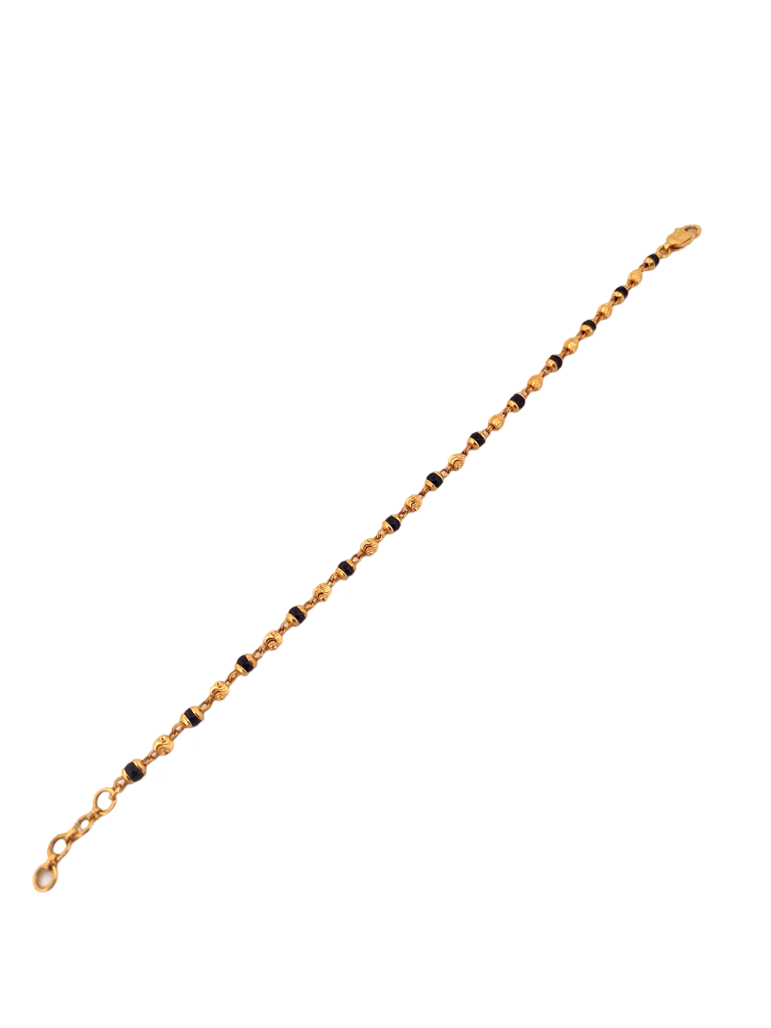 22K Gold Black Bead Designer Ladies Bracelet