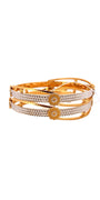 22K Gold Two-tone Designer 2 Pieces Set Of Ladies Bangles