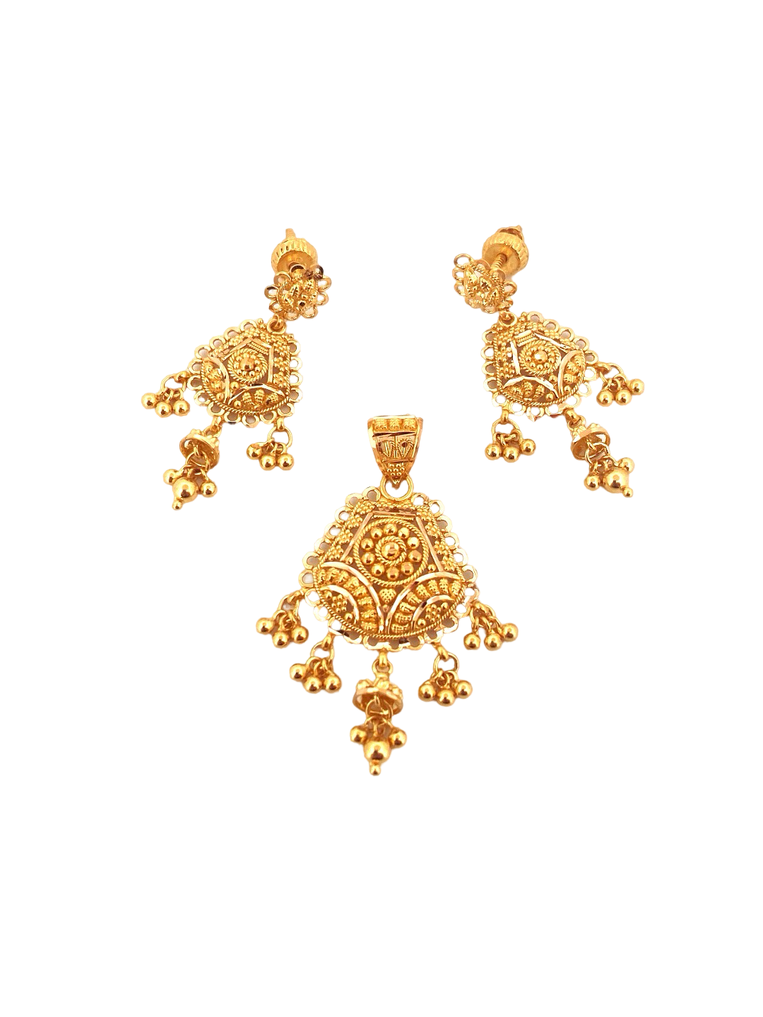 22K Gold Designer Pendant Set