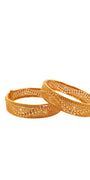 22K Gold Designer 2 Pieces Set Of Ladies Screw Bangles
