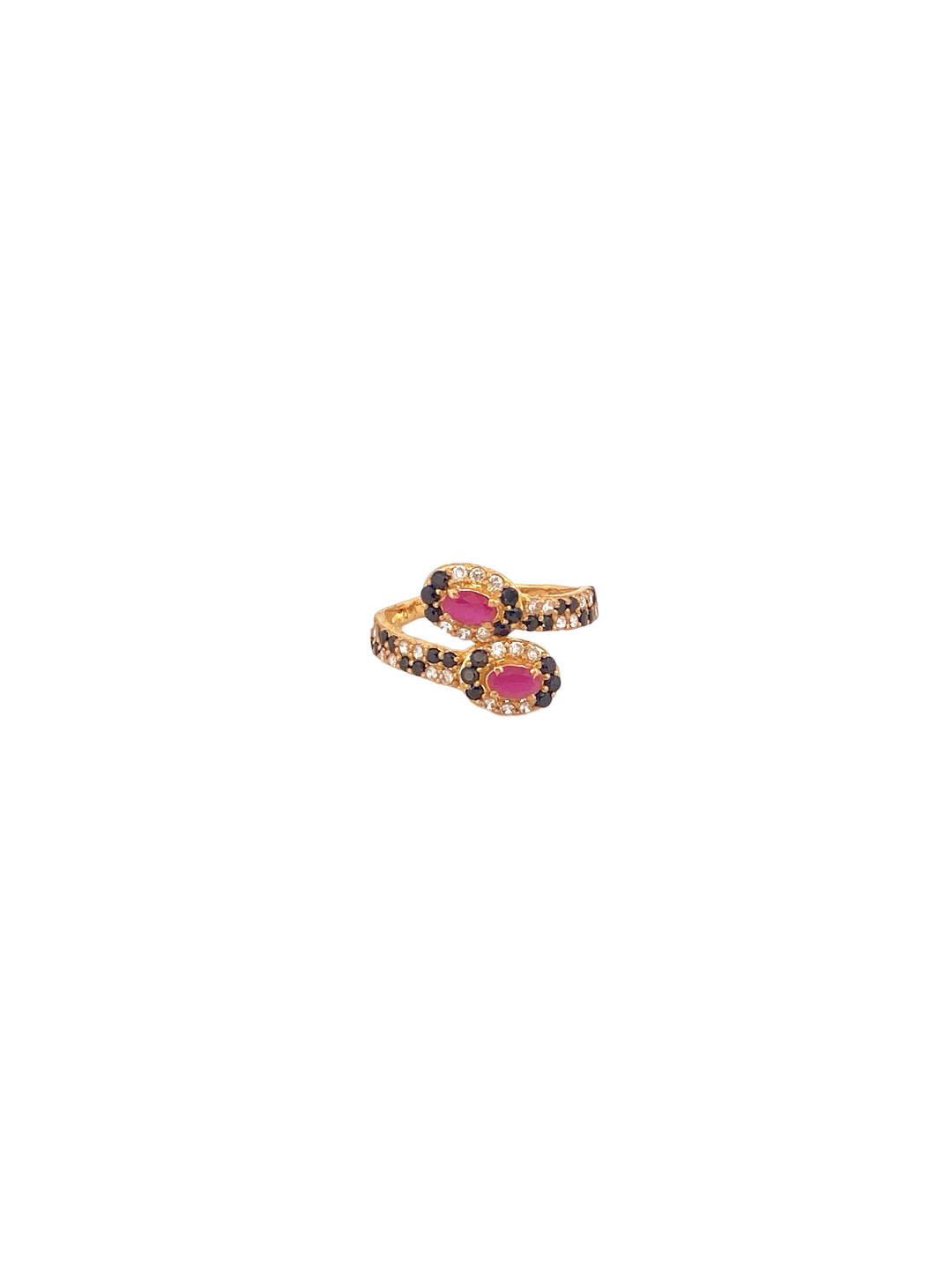 22K Gold Multi-colour CZ Designer Ladies Ring