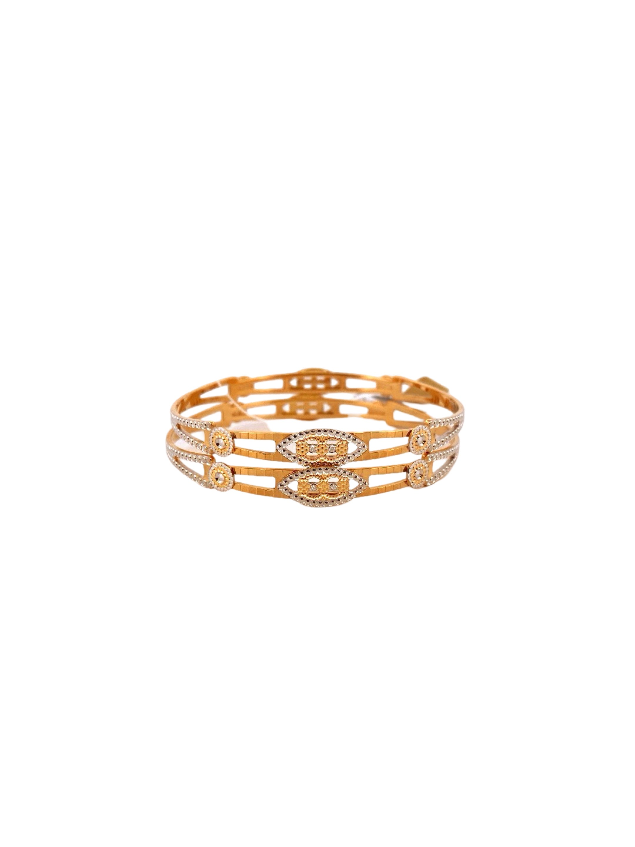 22K Gold Two-tone Designer 2 Pieces Set Of Bangles