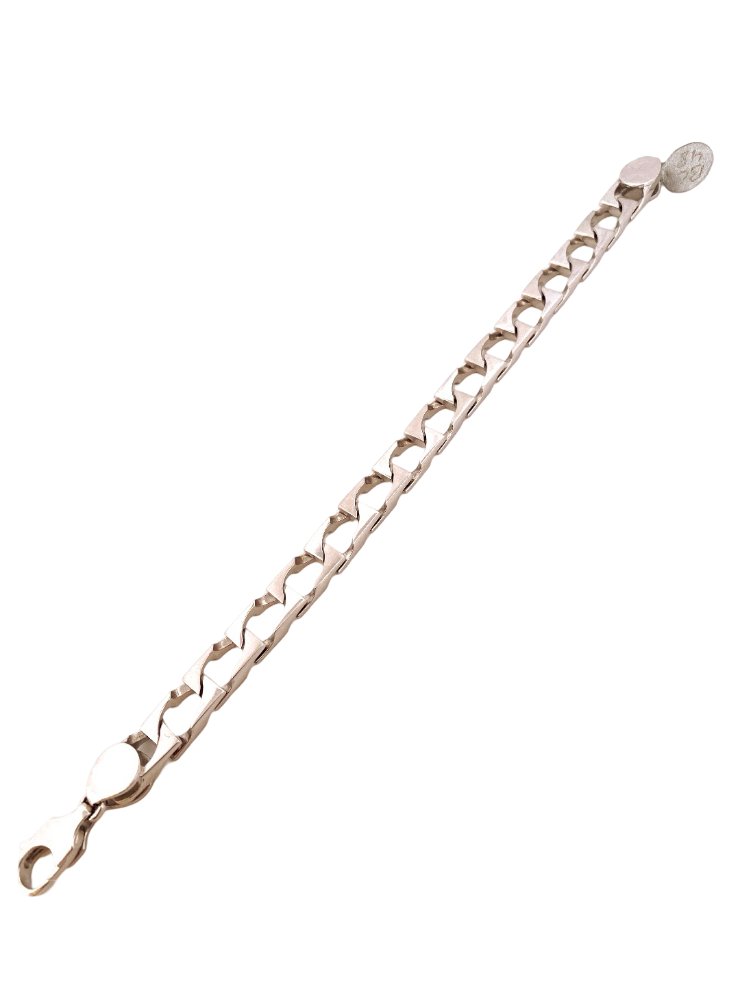 18K White Gold Cuban Link Designer Men's Bracelet