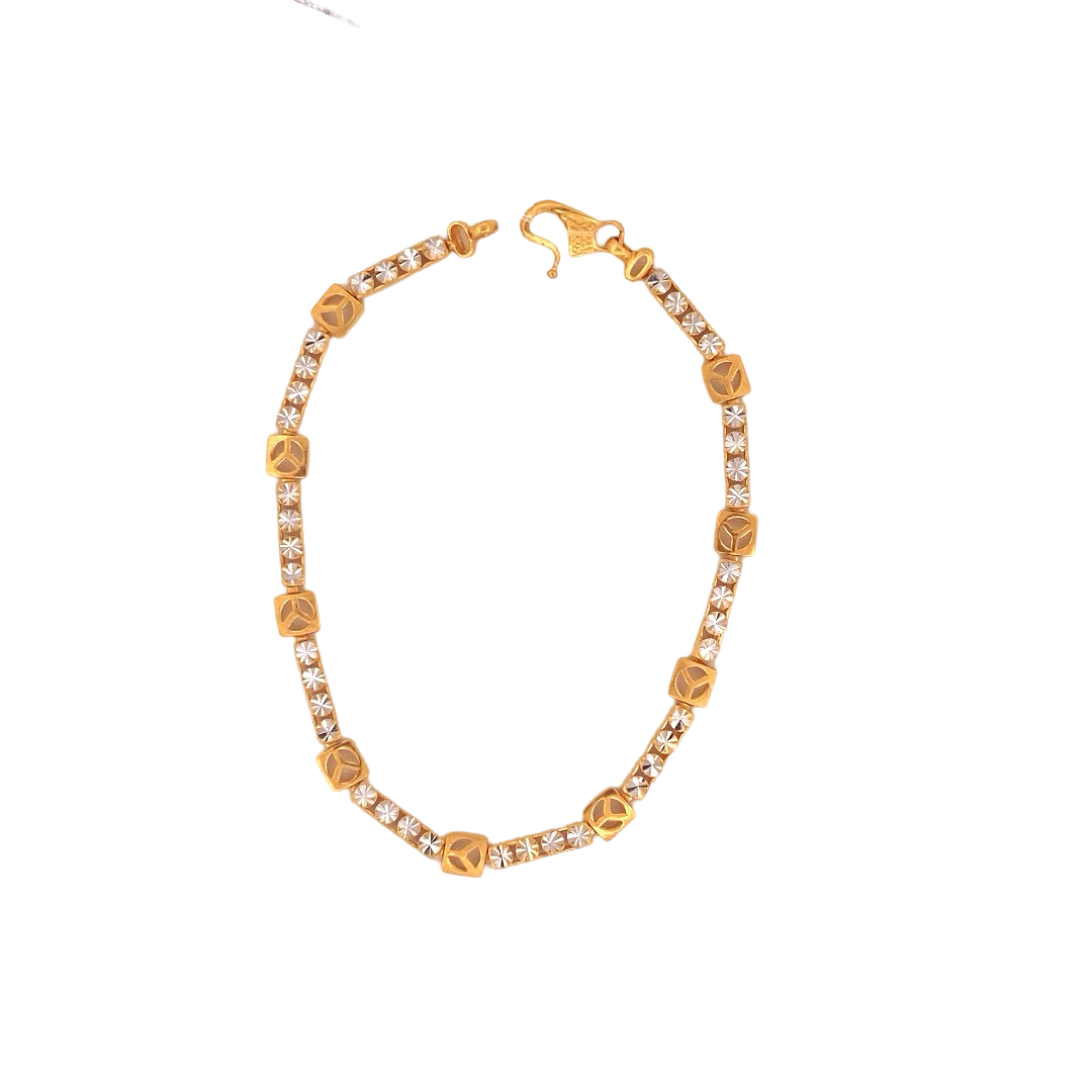22K Gold Two-tone Designer Ladies Bracelet