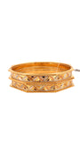 22K Gold Tri-tone Designer 2 Pieces Set Of Ladies Bangles