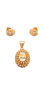 22K Gold Two-tone Designer Pendant Set