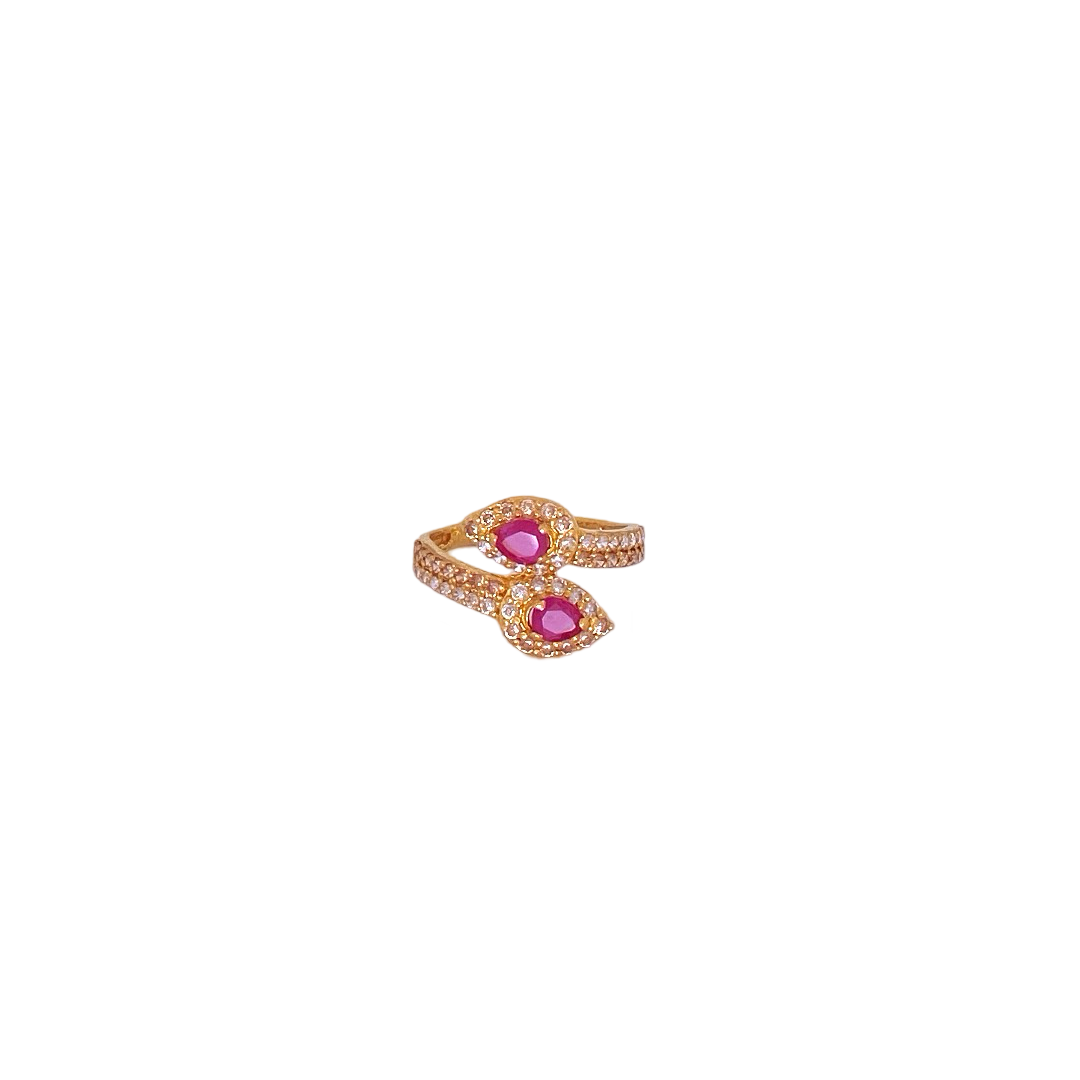 22K Gold Pink Designer Ladies Ring