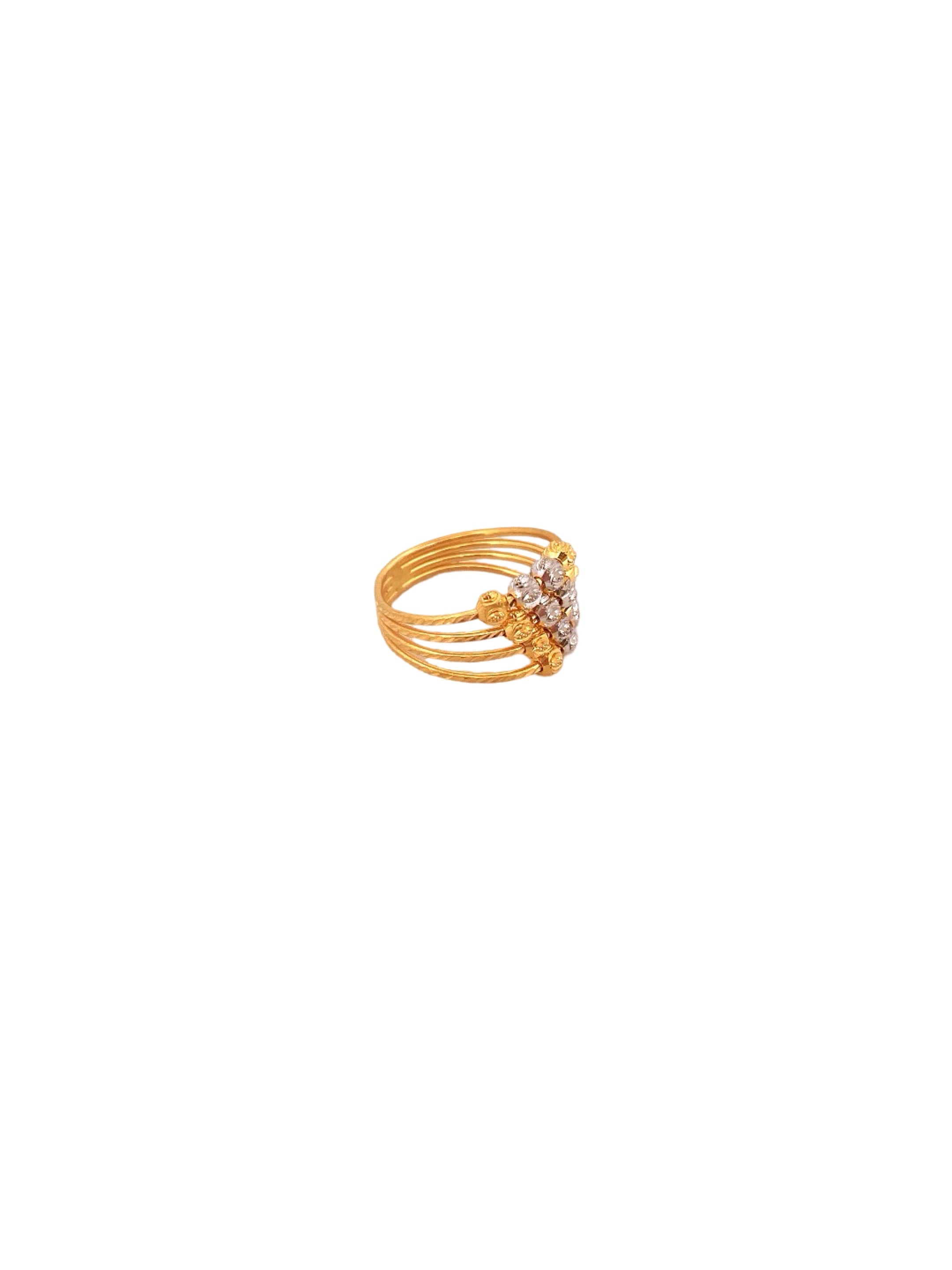 22K Gold Two-tone Designer Ladies Ring