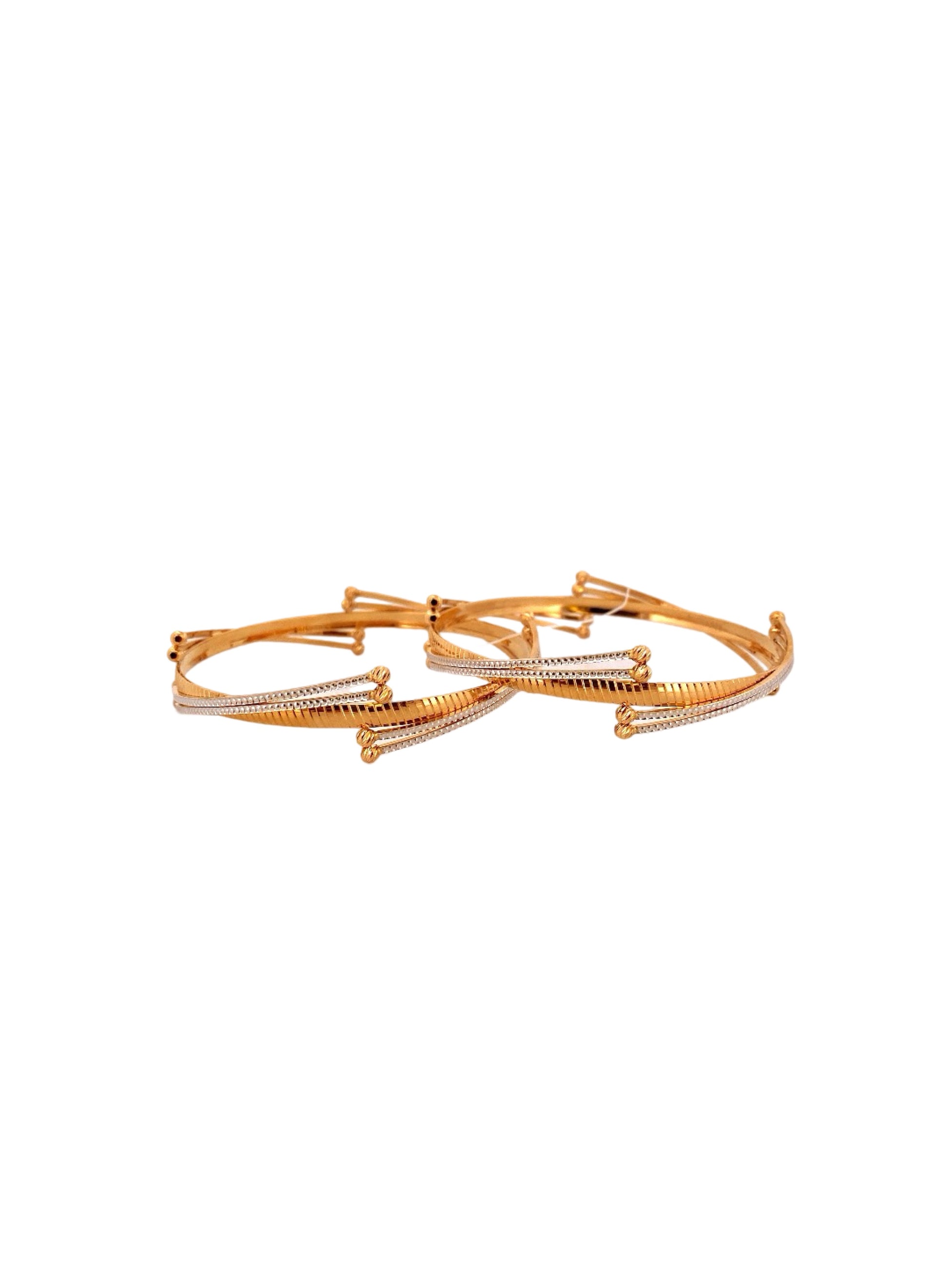 22K Gold Two-tone Designer 2 Pieces Set Of Bangles