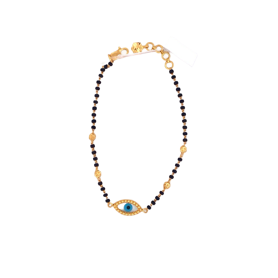 22K Gold Evil Eye Designer Ladies Bracelet
