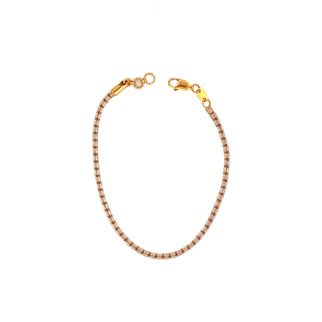 22K Gold Two-tone Designer Ladies Bracelet