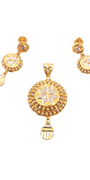 22K Gold Two-tone Designer Pendant Set